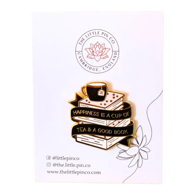 Hovedbilde Happiness is a Cup of Tea stor Enamel Pin