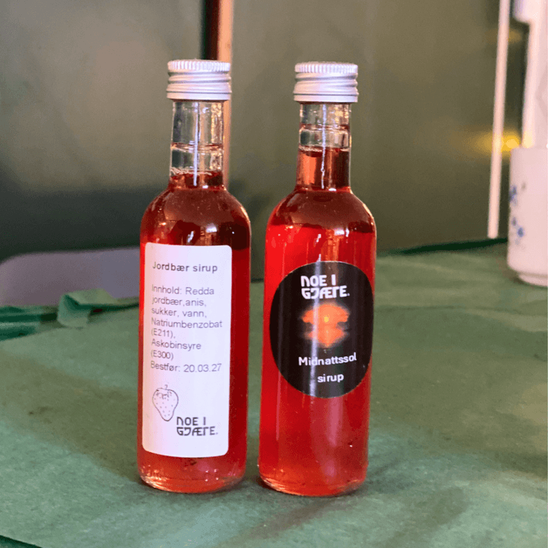 Sirup fra redda jordbær